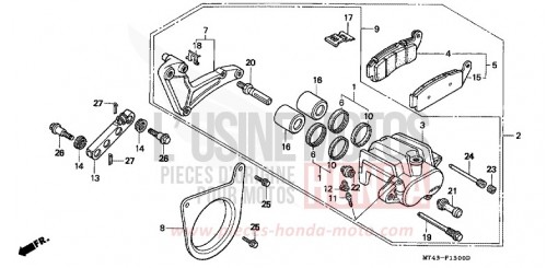 REAR BRAKE CALIPER VFR750FL de 1990